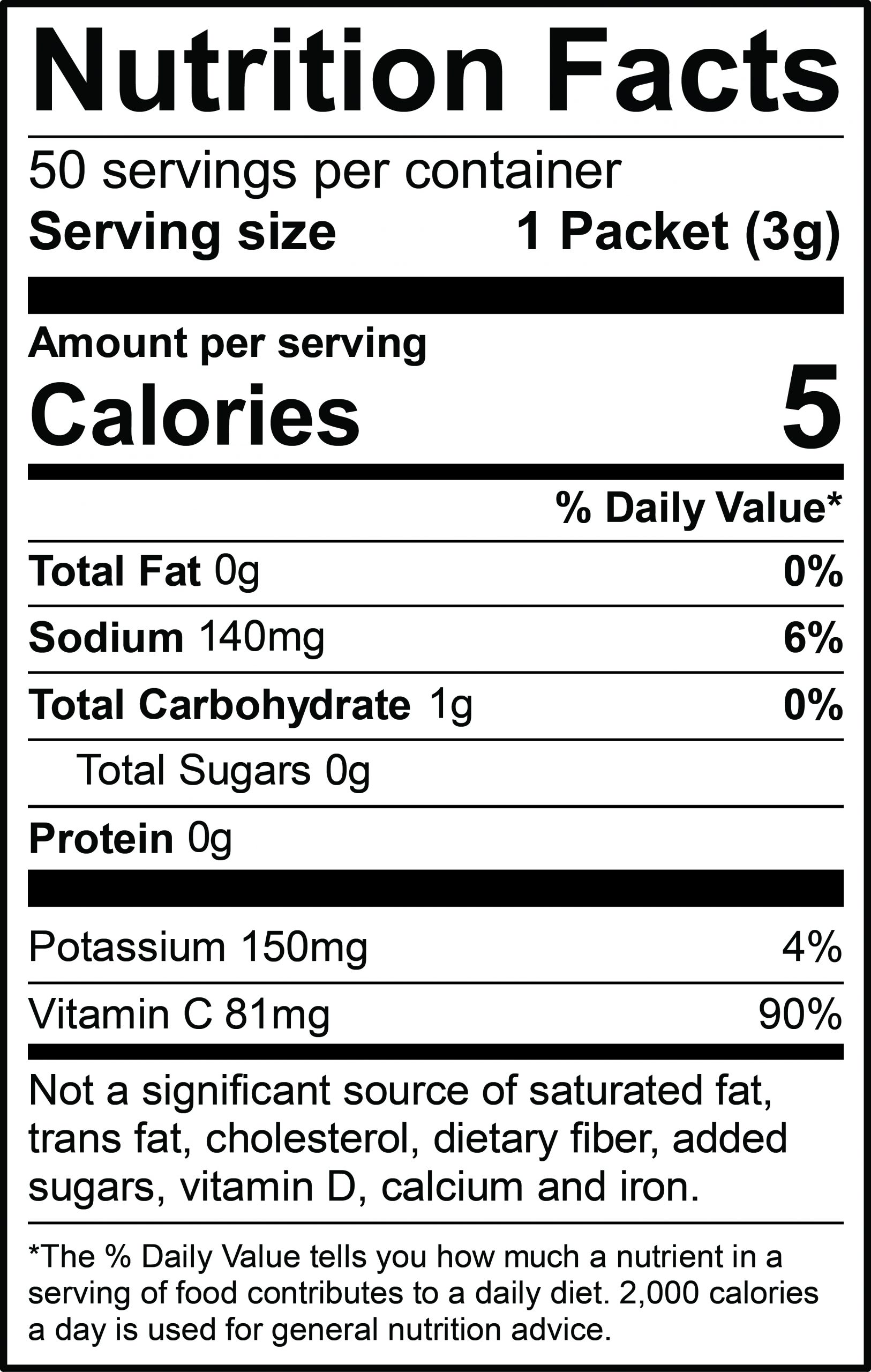 All Sport Zero 50ct – Drink Mix – Variety Case – Peach Mango, Strawberry Banana, & Pineapple Coconut Nutrition facts
